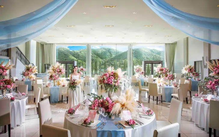 披露宴会場でも景色をたくさん楽しむことができます