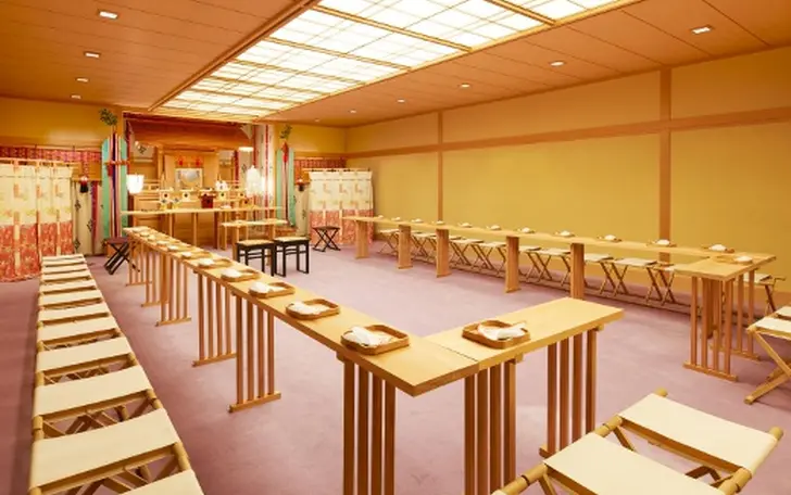 凛とした雰囲気が漂う神前式の会場には最大40名まで収容可能！