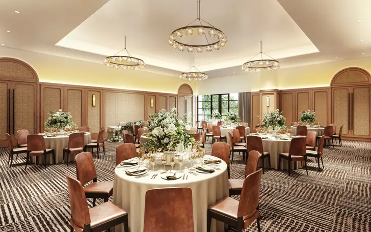 日本の伝統技術とモダンな感性が調和した、穏やかな空気が満ちるバンケットルーム※写真は完成予想図です。