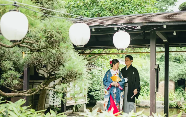 お庭での撮影も人気