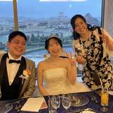 新郎新婦と従姉妹とランド