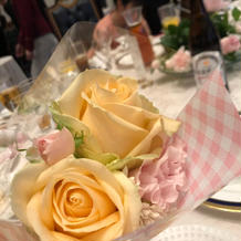 テーブル装花はお持ち帰りしてもらいました