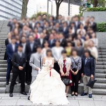 晴れていれば外の階段で記念撮影