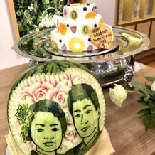 スイカカービング&ウェディングケーキ