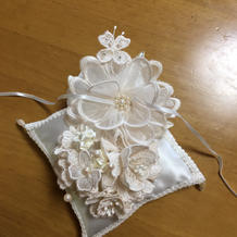 母手作りリングピロー