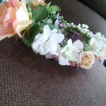 自作の花かんむり