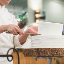 ケーキのデモンストレーション