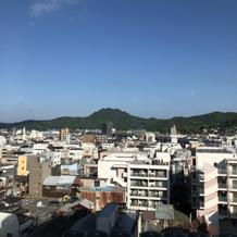 ホテル会場からの、眺め。三原市内中心地。
