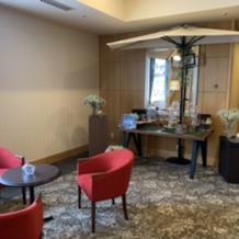 チャペル前にはウェルカムドリンク