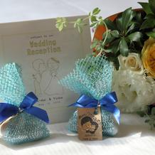 手作りの席次表、プチギフト