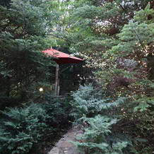 式場の敷地内にある緑の小道