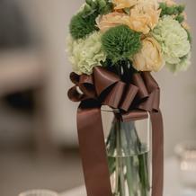 オレンジとリフレッシュグリーンのブーケ