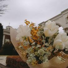 見学会後にミニ花束を渡して頂きました
