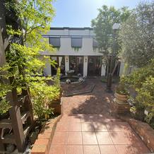 落ち着いた中庭