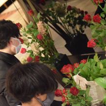会場装花　作業風景