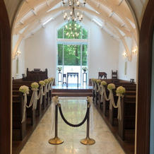 雨天時はチャペルを利用予定でした