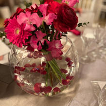 ゲストテーブルお花