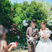 ガーデンにてしゃぼん玉入場