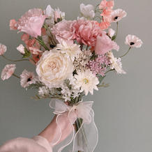 ブーケはアーティシャルフラワーで自作