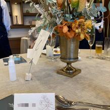 手作りの席札、テーブルナンバー