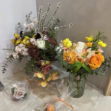 式の最中持っていたブーケです