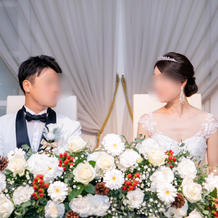 高砂の装花はクリスマスをイメージ