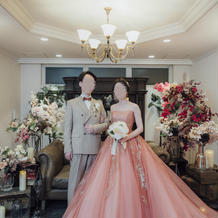 新郎新婦専用階のフォトスペースにて