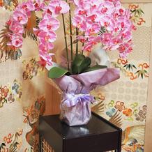 式場の控室の花