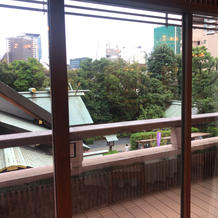 披露宴会場から外の景色がみれる