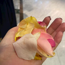 挙式後のフラワーシャワー