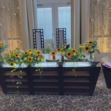 ひまわりをメインにした装花