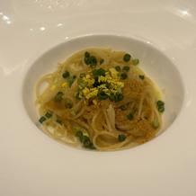 名物の蟹とカラスミのパスタ