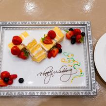 新郎新婦へのプレート