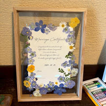 押し花の結婚証明書を自作しました
