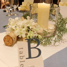 会場装花(席札/自作)