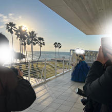 披露宴会場2階のテラスから