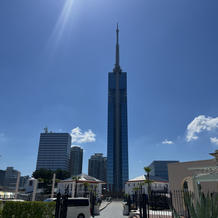 中庭から見える福岡タワー