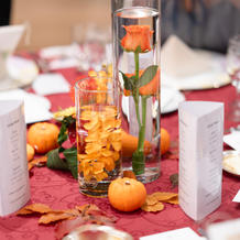 テーブルの装花