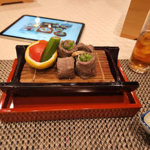 水菜を和牛で巻いたもの