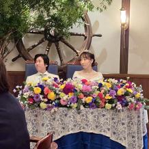 披露宴会場の大きな舵輪も素敵です